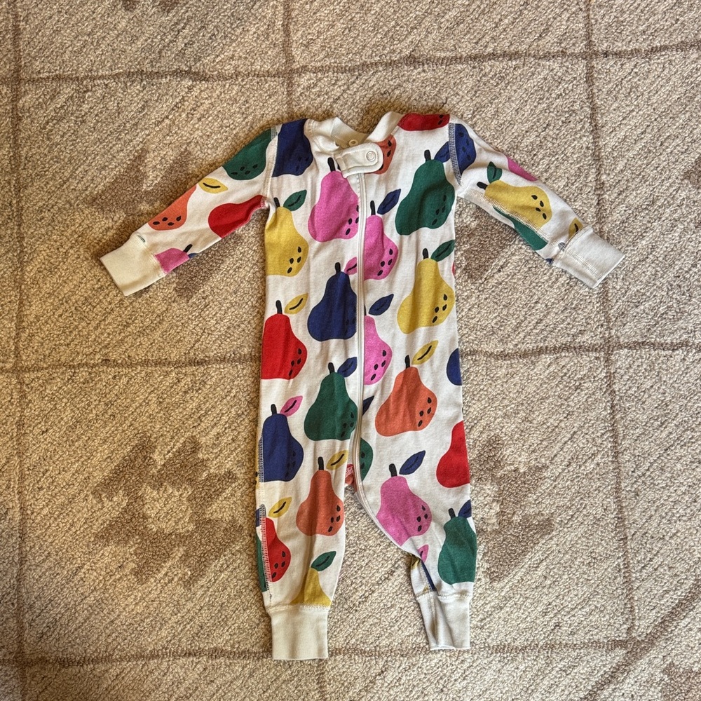 Kids One-Piece Sleeper with Multicolor Pear Print